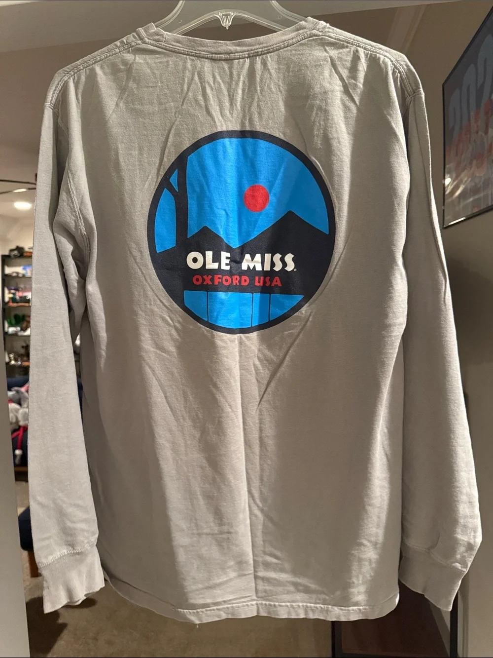 Ole Miss Gray Long-Sleeve Graphic Tee